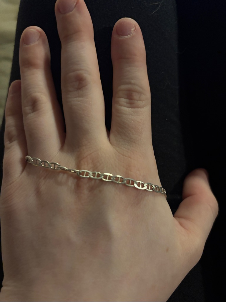 Sterling Silver Chain Bracelet  Silver